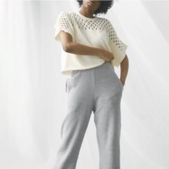 Wol Hide Loose Lace Lattice Organic Cotton Knit Sweater - Picture 3 of 14